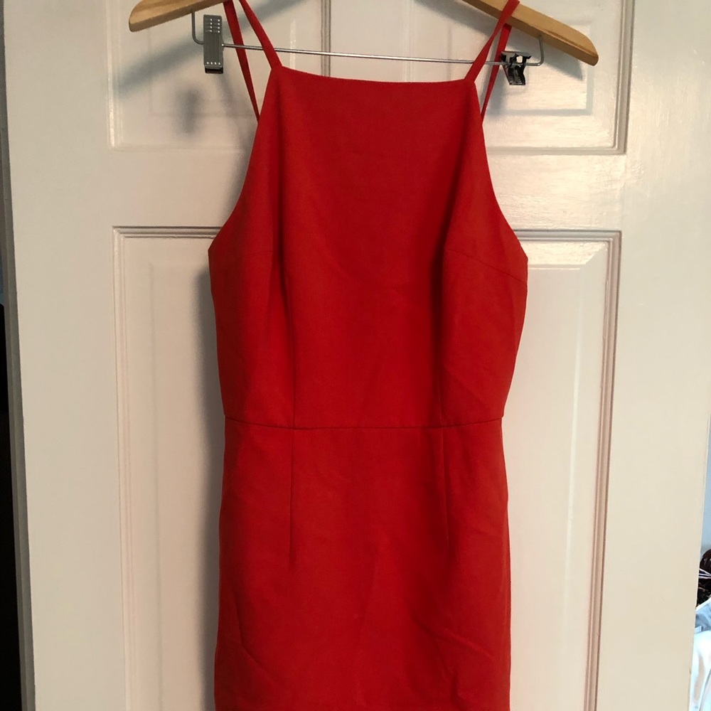 Red mini dress